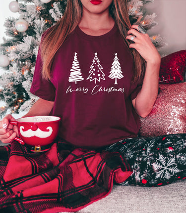 Maroon Merry Christmas Tee (Pre-Order)
